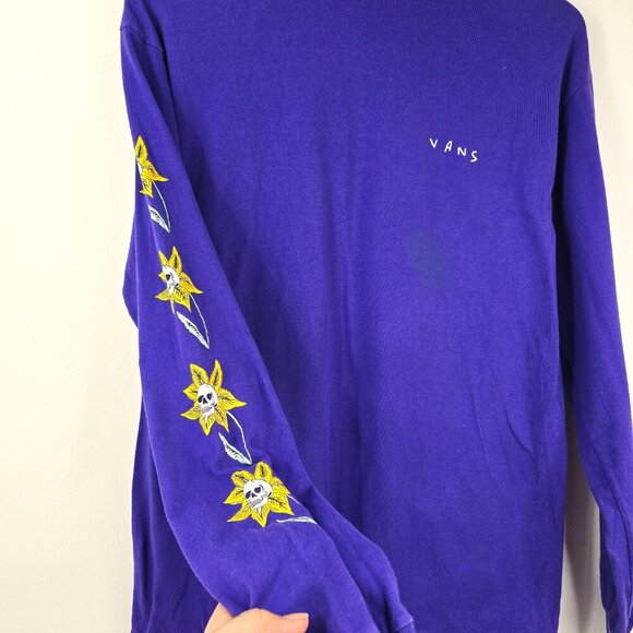 Vans The Skull Flower Off The Wall Long Sleeve Graphic T-Shirt Tee Yellow - Picture 6 of 9